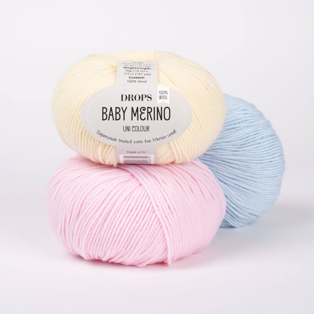 Το DROPS Baby Merino περιστρέφεται από εξαιρετικές ίνες μαλλιού μερινός από ζώα ελευθέρας βοσκής στη Νότια Αμερική. 