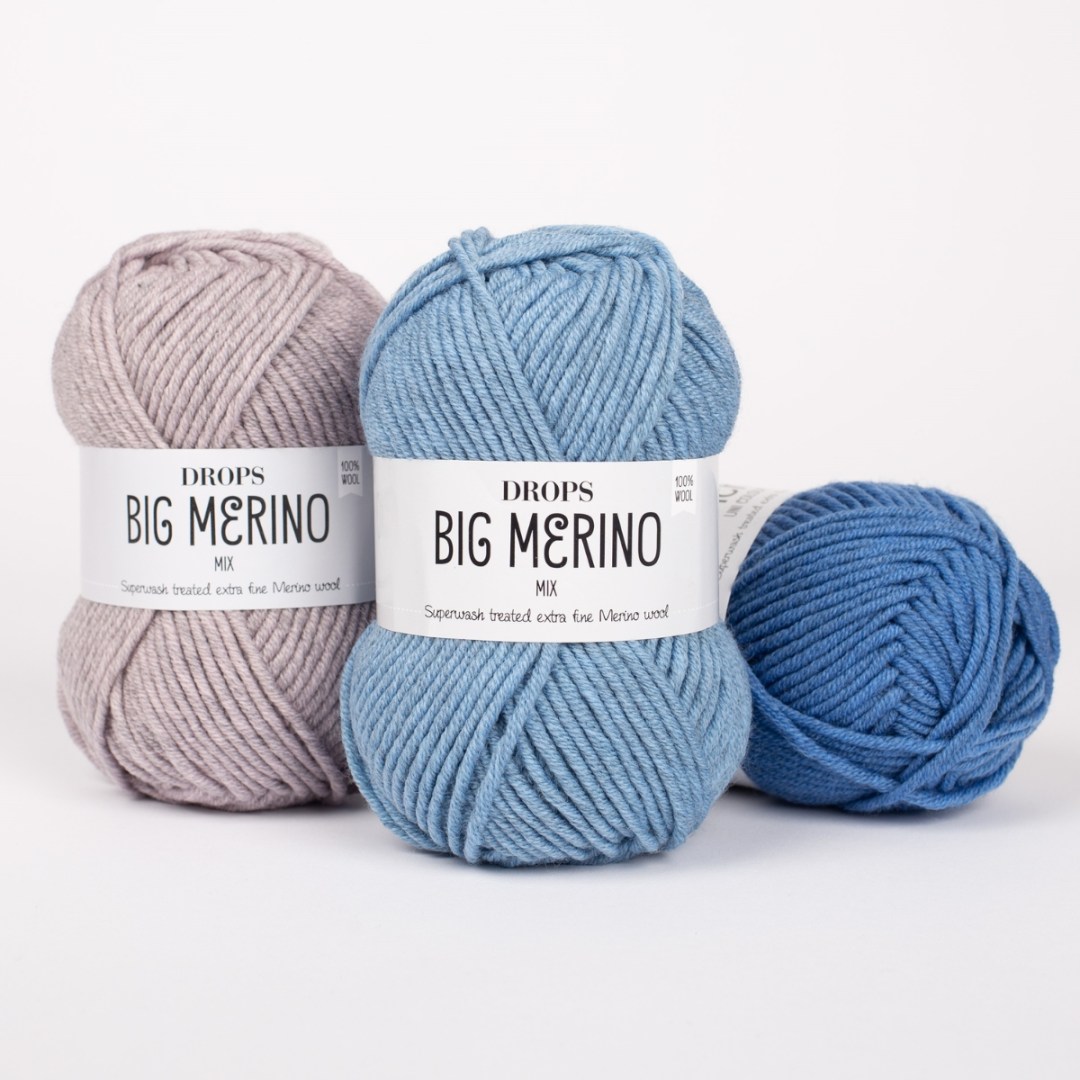 Το DROPS Big Merino είναι η συνέχεια του DROPS Merino Extra Fine, που αποτελείται από πολύ λεπτές ίνες μαλλιού μερινός από ζώα ελευθέρας βοσκής στη Νότια Αμερική.