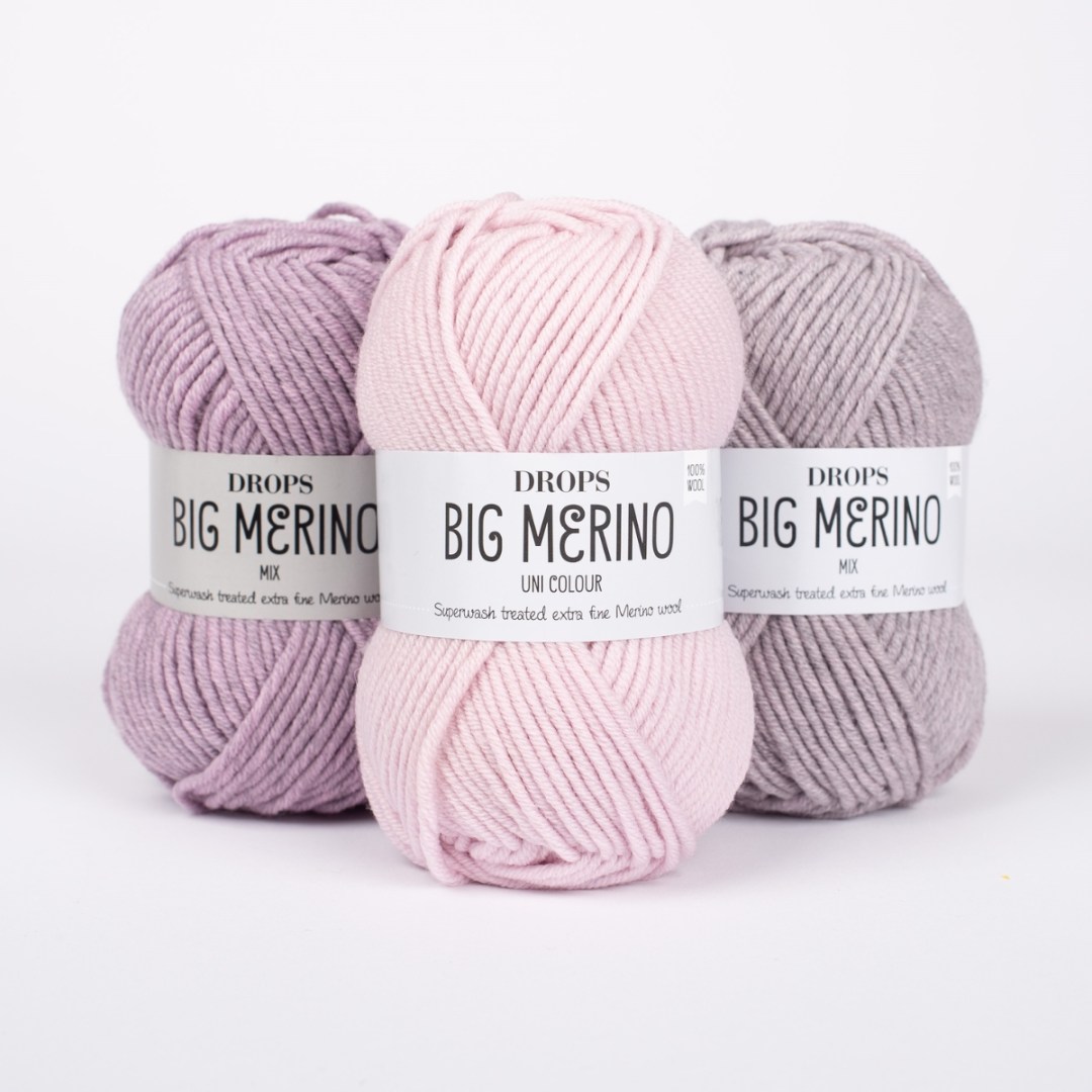 Το DROPS Big Merino είναι η συνέχεια του DROPS Merino Extra Fine, που αποτελείται από πολύ λεπτές ίνες μαλλιού μερινός από ζώα ελευθέρας βοσκής στη Νότια Αμερική.