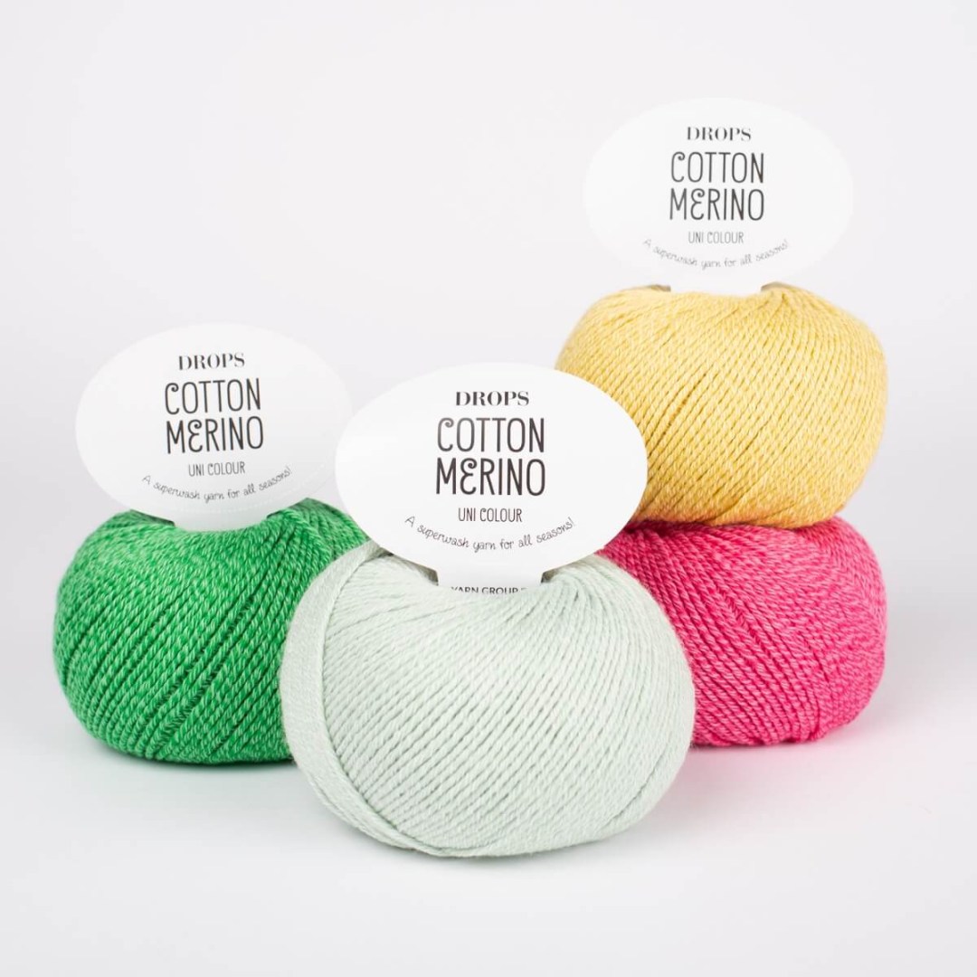 Το DROPS Cotton Merino είναι ένας συνδυασμός εξαιρετικά λεπτών ινών μερινό και μακριών βαμβακερών ινών.