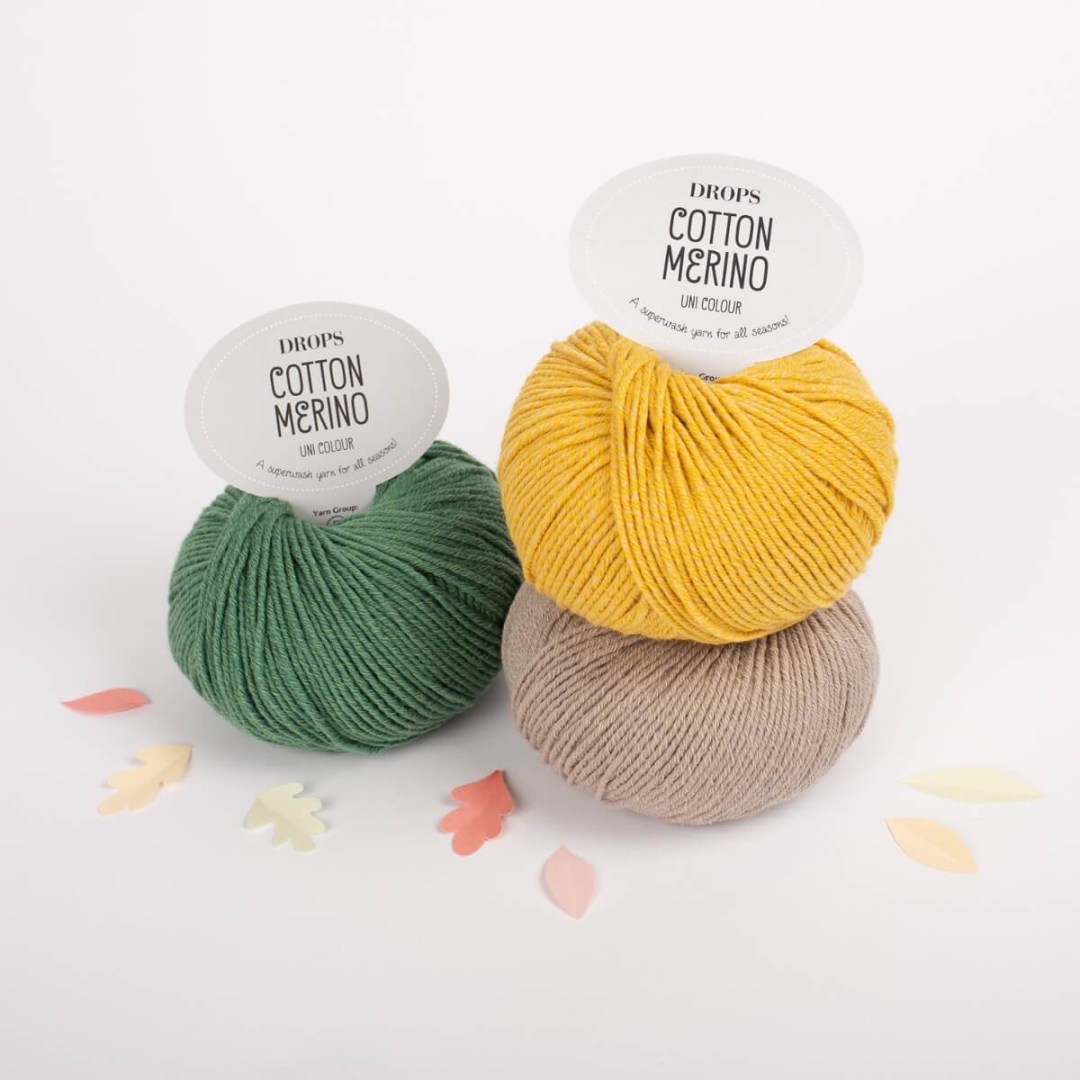 Το DROPS Cotton Merino είναι ένας συνδυασμός εξαιρετικά λεπτών ινών μερινό και μακριών βαμβακερών ινών.