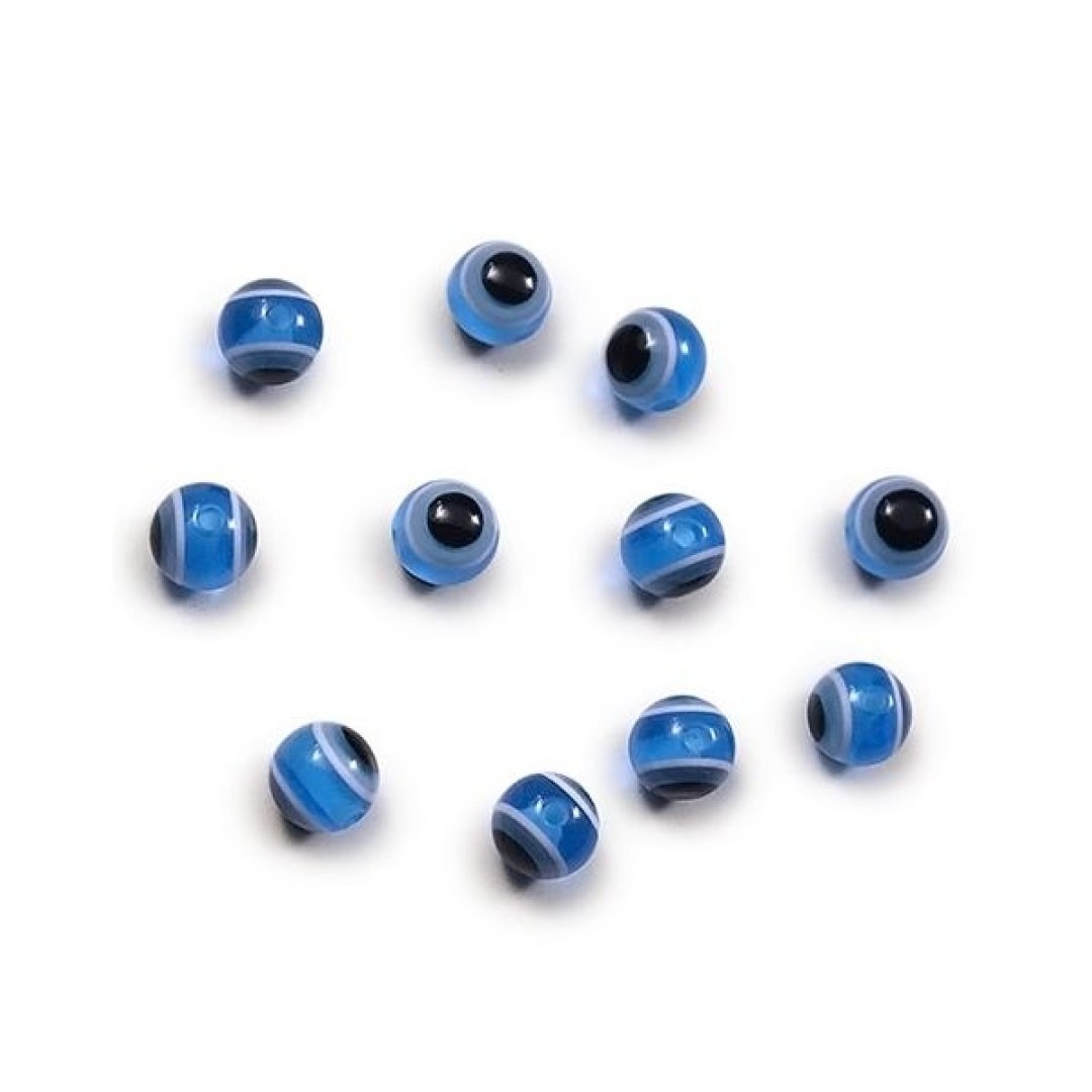 Ραφτό ματάκι χάνδρα 1 εκ. σε γαλάζιο χρώμα. Ιδανικό για κουκλάκια, ρούχα, βραχιόλια και διάφορα χειροποίητα αξεσουάρ.