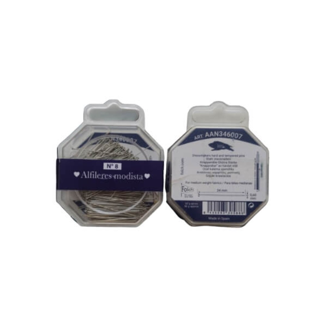 Ατσάλινες καρφίτσες ραπτικής 34 mm x 0,60 mm. Από ανοξείδωτο ατσάλι, δεν λυγίζουν. Ιδανικές για καθημερινή χρήση στη ραπτική.