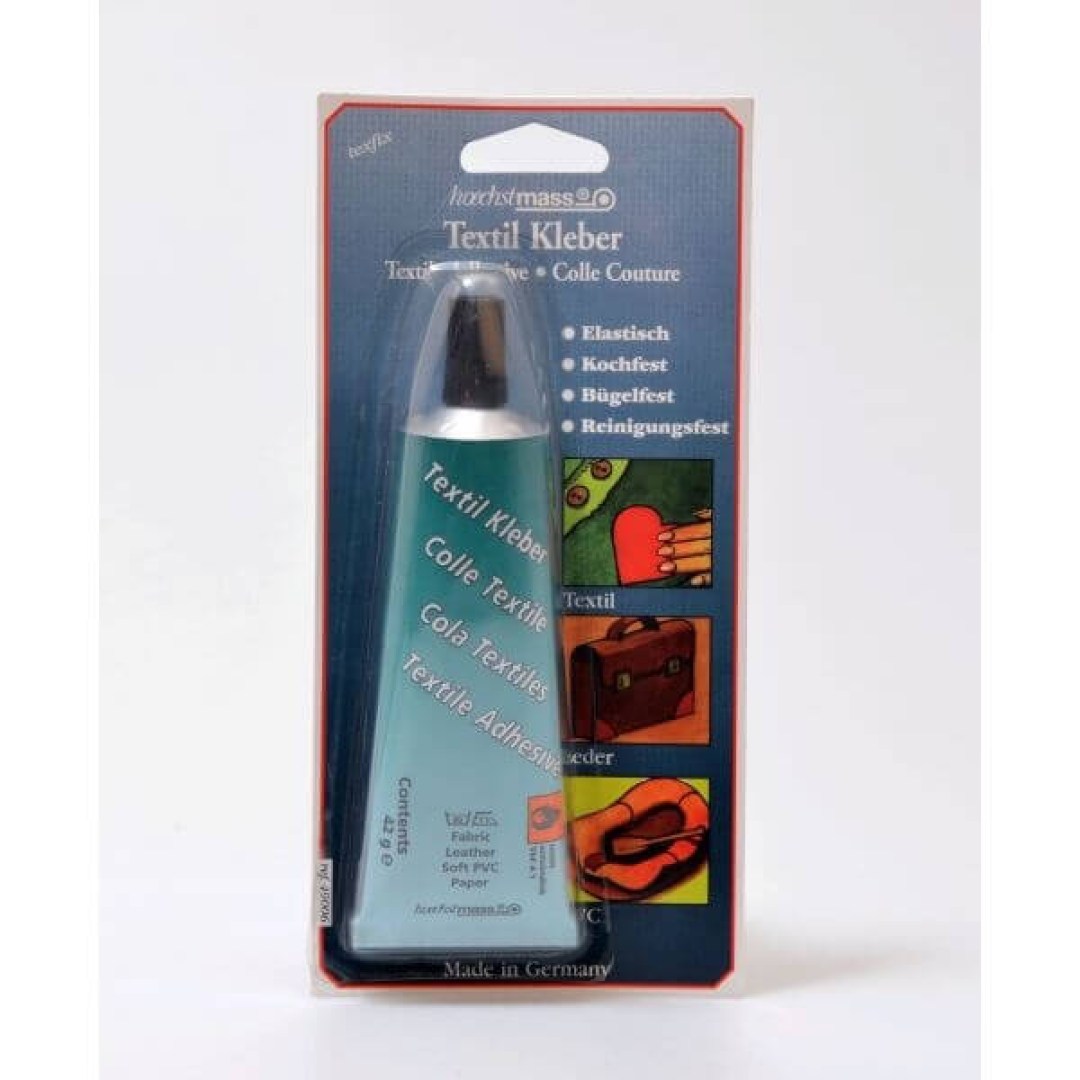 Κόλλα υφασμάτων Texfix 42 g/ml. Ισχυρή, ελαστική και ανθεκτική, κατάλληλη για υφάσματα, δέρμα, πλαστικό, τσόχα και χαρτί.
