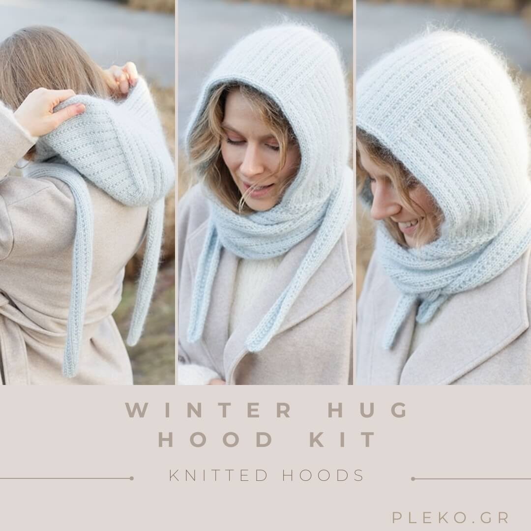 Κιτ Πλεξίματος Snowflake Hood – φτιάξε μια μοναδική κουκούλα-κασκόλ με υπέροχο συνδυασμό από μερινός και μοχέρ! Περιλαμβάνει νήματα DROPS Daisy & Kid Silk, κυκλικές βελόνες, ποντοδείκτη και πατρόν στα ελληνικά. Ζεστό, απαλό και εύκολο στην κατασκευή 